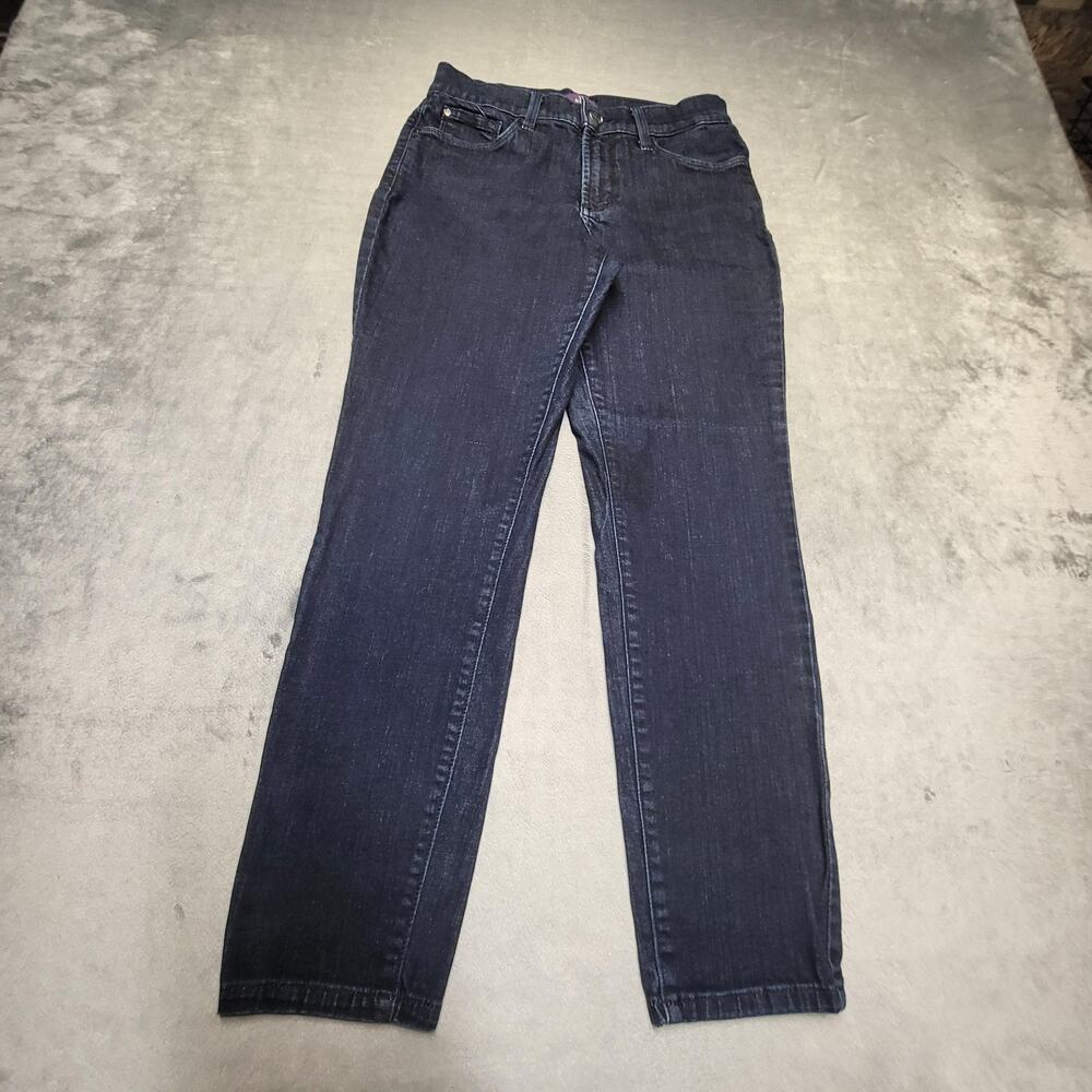 NYDJ Jeans Womens 0P Blue Straight Dark Wash Stretch 5-Pocket Inseam 30